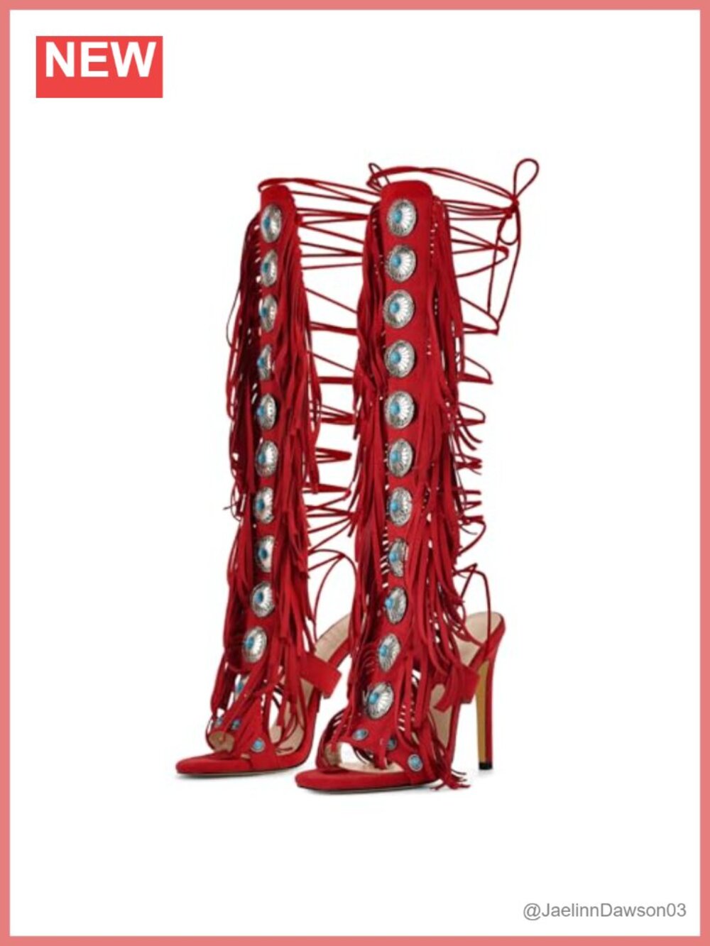Faux Suede Gladiator Heeled Sandals Open Toe Lace Up Strappy Tassel High Heels